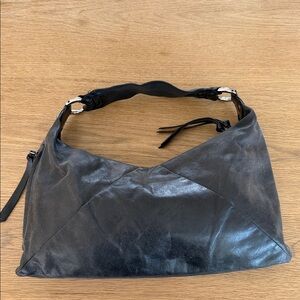 HOBO Buffed Black Leather Shoulder Bag